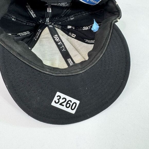 New Era 59Fifty Hat Mens 7 1/2 Black Striped Chicago Cubs Baseball Cap Wool - Picture 6 of 6